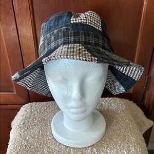 Wyeth by Todd Magill Plaid Patchwork Hat - Blue and Brown